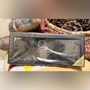 Umo Lorenzo Black Wallet Keychain and Belt Set